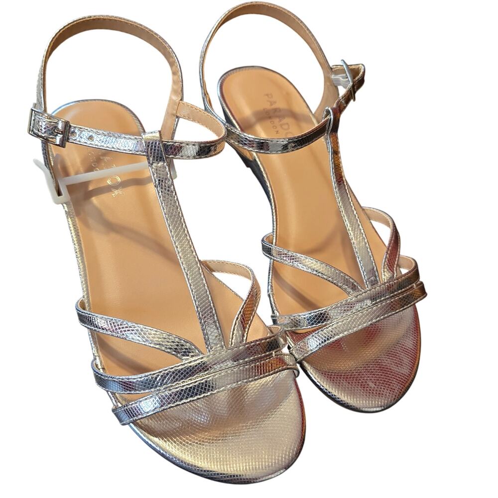 Paradox London Tessa Wedge Sandal in Silver Size 6 - Picture 4 of 5